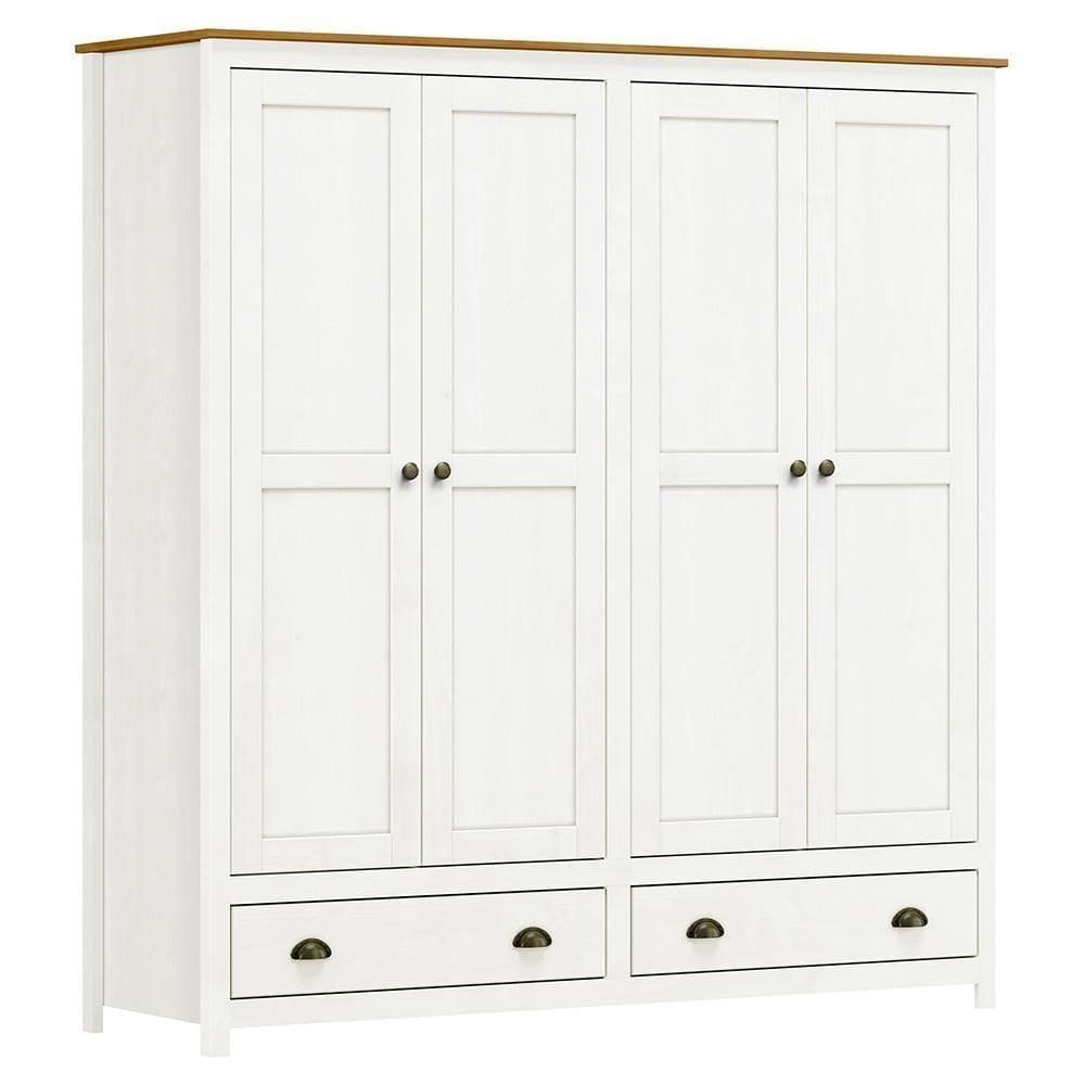 Guarda Roupa Solteiro Topázio 4 Portas E 2 Gavetas Branco-freijó - Finestra Móveis Branco-freijó