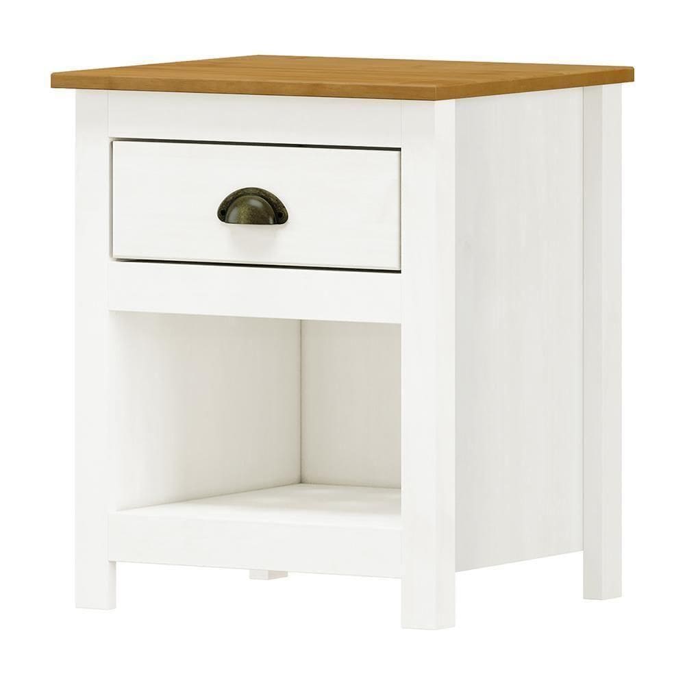 Mesa De Cabeceira Topázio 1 Gaveta Branco-freijó - Finestra Móveis Branco-freijó