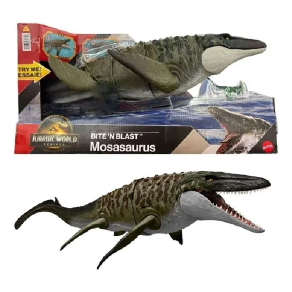 Jurassic World Rebirth – Mosasaurus Articulado 65 Cm – Com botão Mordida -  Mattel
