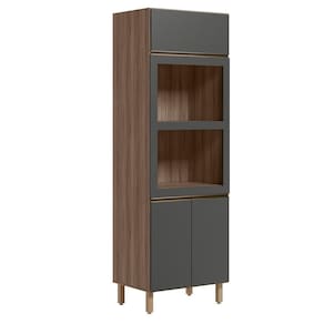 Torre Quente 3p 221x72cm Mdf Kali 16866 Carvalho Toq Chumbo Nicioli Carvalho Toq Chumbo