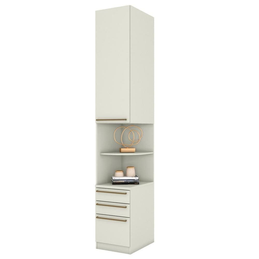 Mesa Cabeceira Modulado 1 Porta 241x40 Cm Seletto Areia Henn Areia