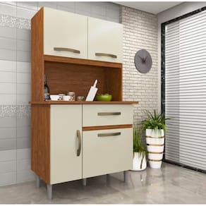 Armário para Cozinha 4 Portas 1 Gaveta Luiza Imop -