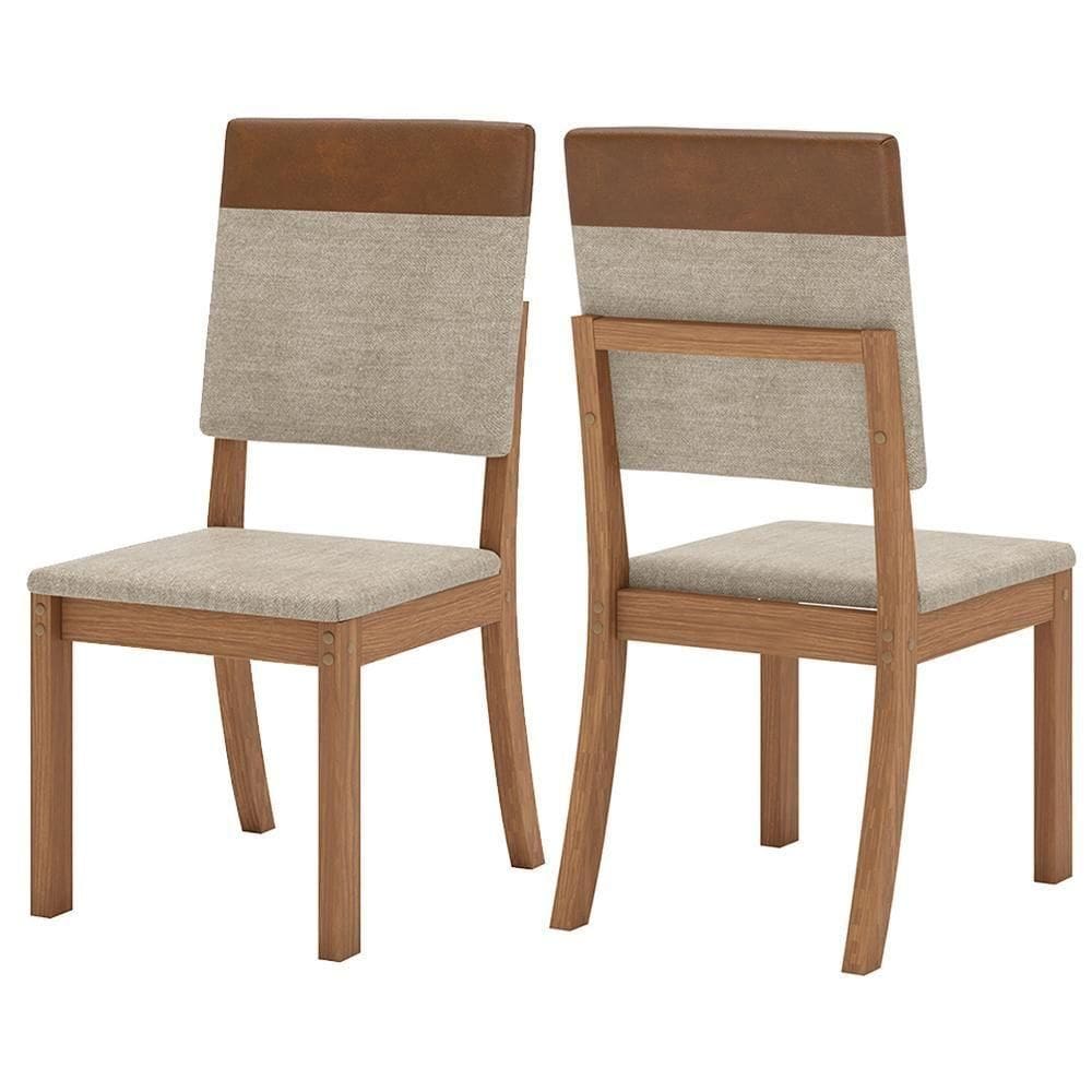 Kit 2 Cadeiras Milla Plus Corano Caramelo Suede Creme Henn Corano Caramelo Suede Creme