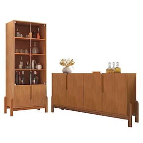 Sala De Jantar Lizz Com Cristaleira E Buffet Aparador 4 Portas Cedro - Casa D Cedro