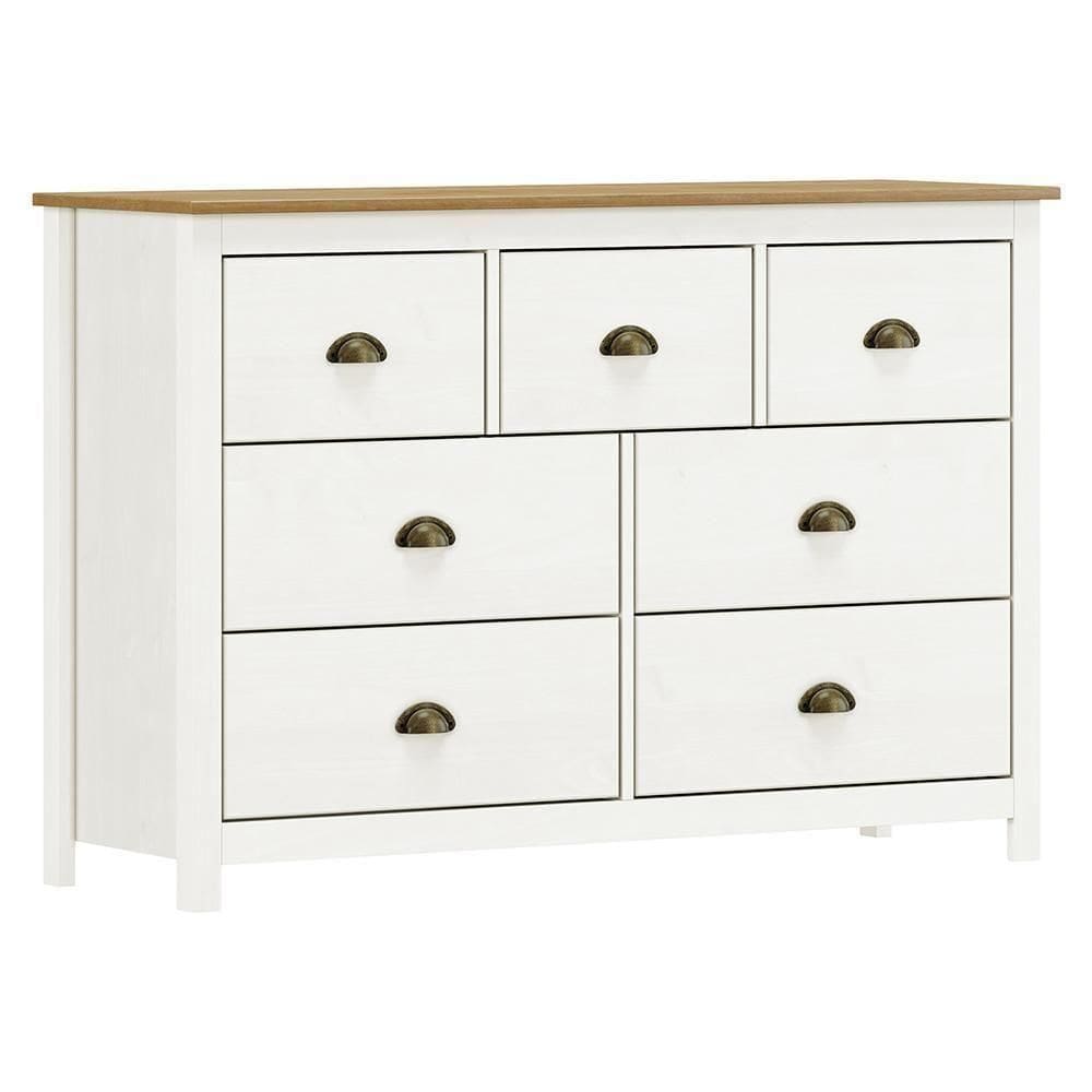 Cômoda Topázio 7 Gavetas Branco-freijó - Finestra Móveis Branco-freijó
