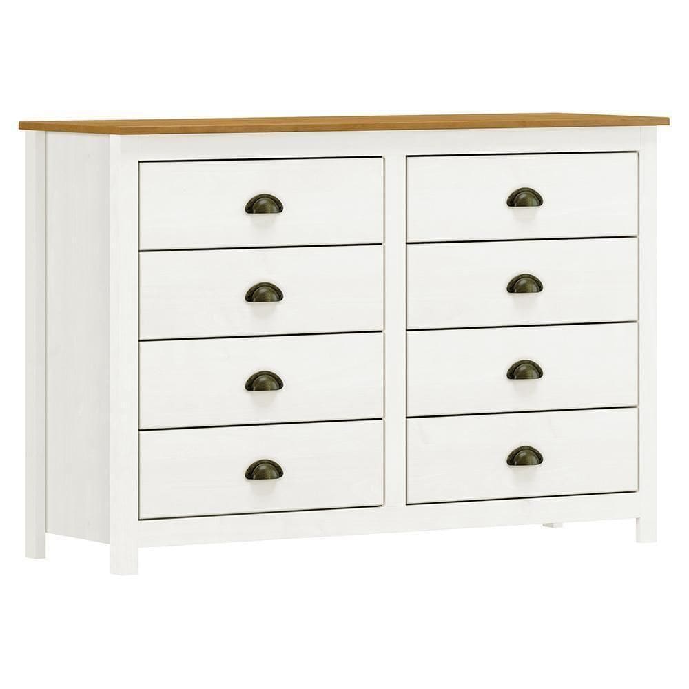 Cômoda Topázio 8 Gavetas Branco-freijó - Finestra Móveis Branco-freijó