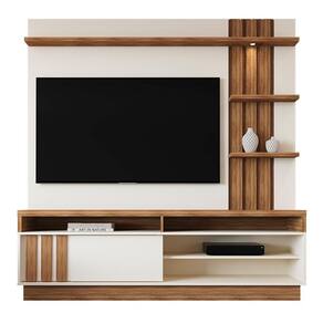 Estante Home Mariana 180cm Off White-amêndoa Para Até 55? - Mobler Off White-amêndoa