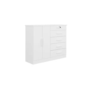 Cômoda New Athos 5 Gavetas Branco - D`Doro
