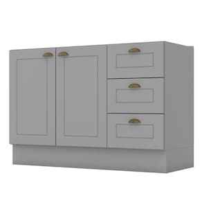 Balcão Pia 2 Portas E 3 Gavetas 120cm Americana Cinza - Móveis Henn Cinza
