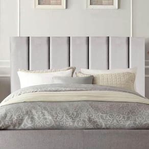 Cabeceira Estofada Cama Solteiro 90 Cm Luna Suede E Frame cinza Claro