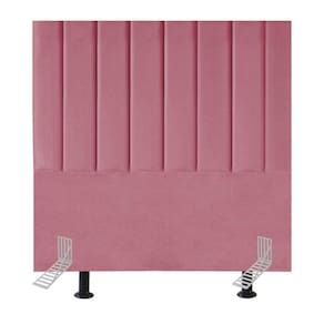Cabeceira Estofada Cama Solteiro 90 Cm Lídia Suede E Frame rosa