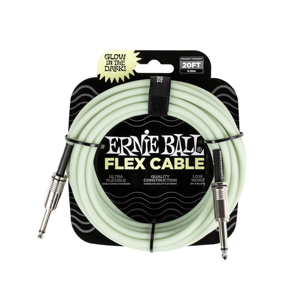 CABO ERNIE BALL FLEX 20ft (6,10 METROS) GLOW IN THE DARK