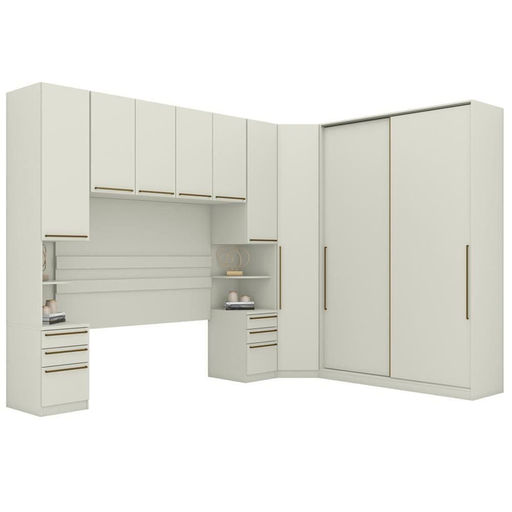 Quarto Casal Modulado 5 Pecas Seletto Areia Henn Areia