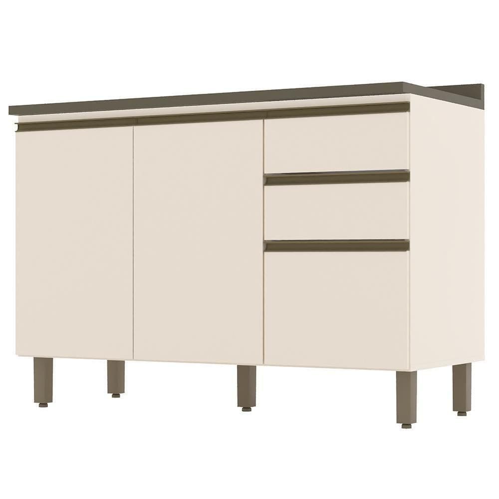 Balcão Pia 2 Gavetas 3 Portas Off White-duna Com Tampo Connect - Móveis Henn Off White