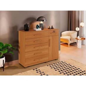 Cômoda Milão 6 Gavetas 1 Porta Benetil Móveis - Cinamomo