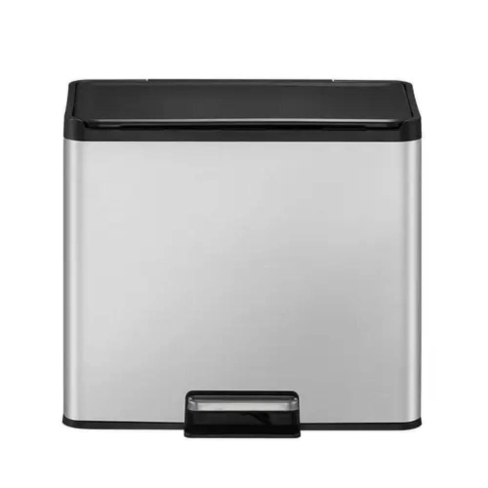 Lixeira Tripla Para Coleta Seletiva Em Inox, 30 Litros, Gigante, 3 Cestos De Lixo, Ideal Para Cozinha E Escritório, 3 Em
