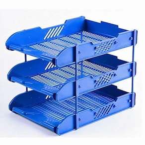 Organizador De Escritório Triplo, Mesa Com Porta Documentos, 3 Bandejas Para Arquivos, Suporte Para Revistas, Caixa De C