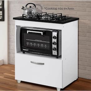Balcão Para Cooktop Salvia Kaiki Móveis - Branco
