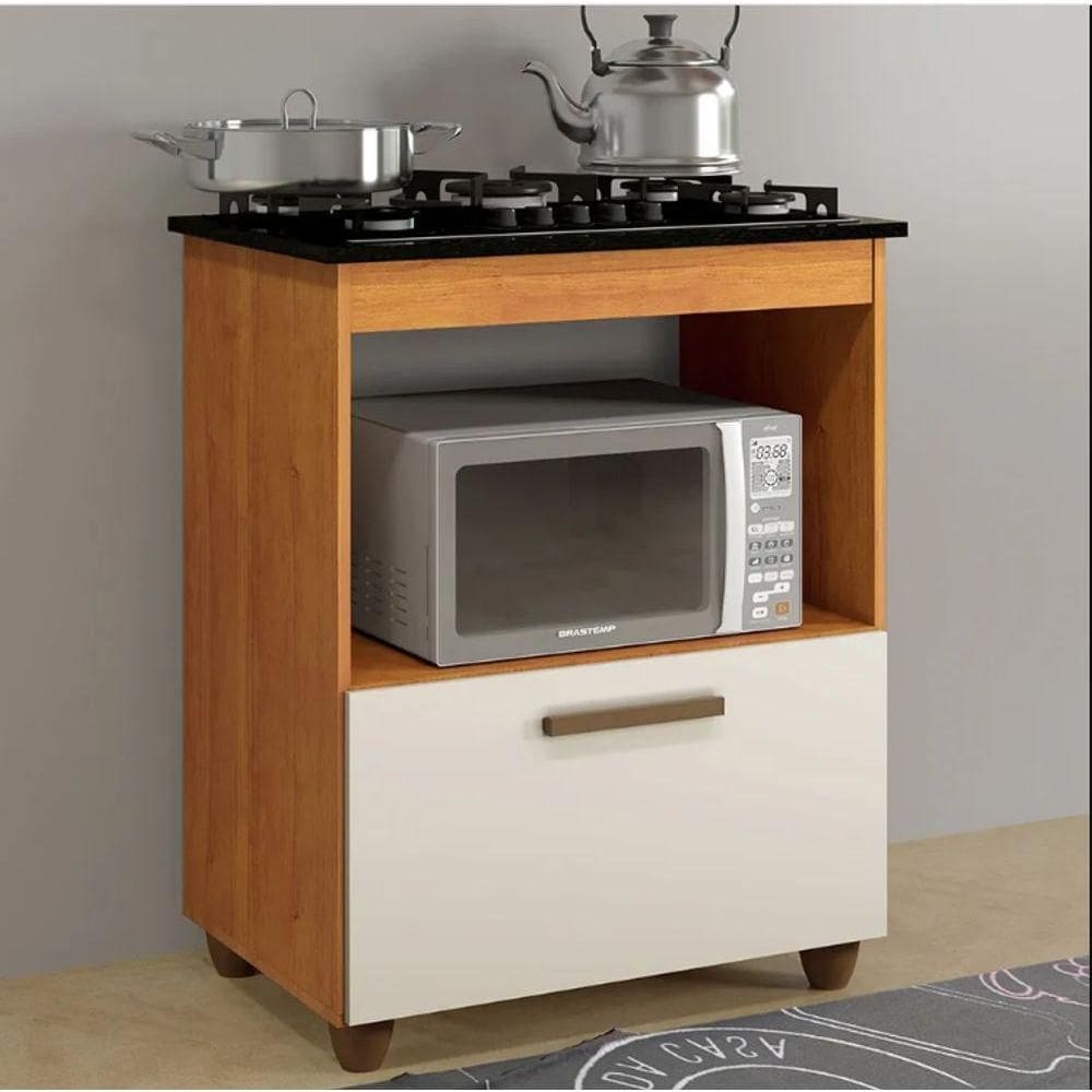 Balcão Para Cooktop Salvia Kaiki Móveis - Nature/off