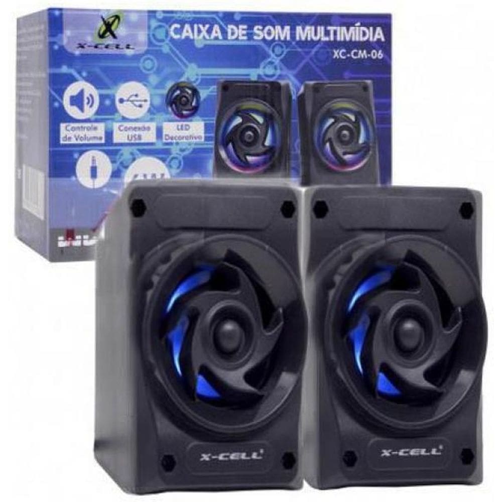 Caixa De Som P2 Usb Com Led Decorativo - Xc-Cm-06