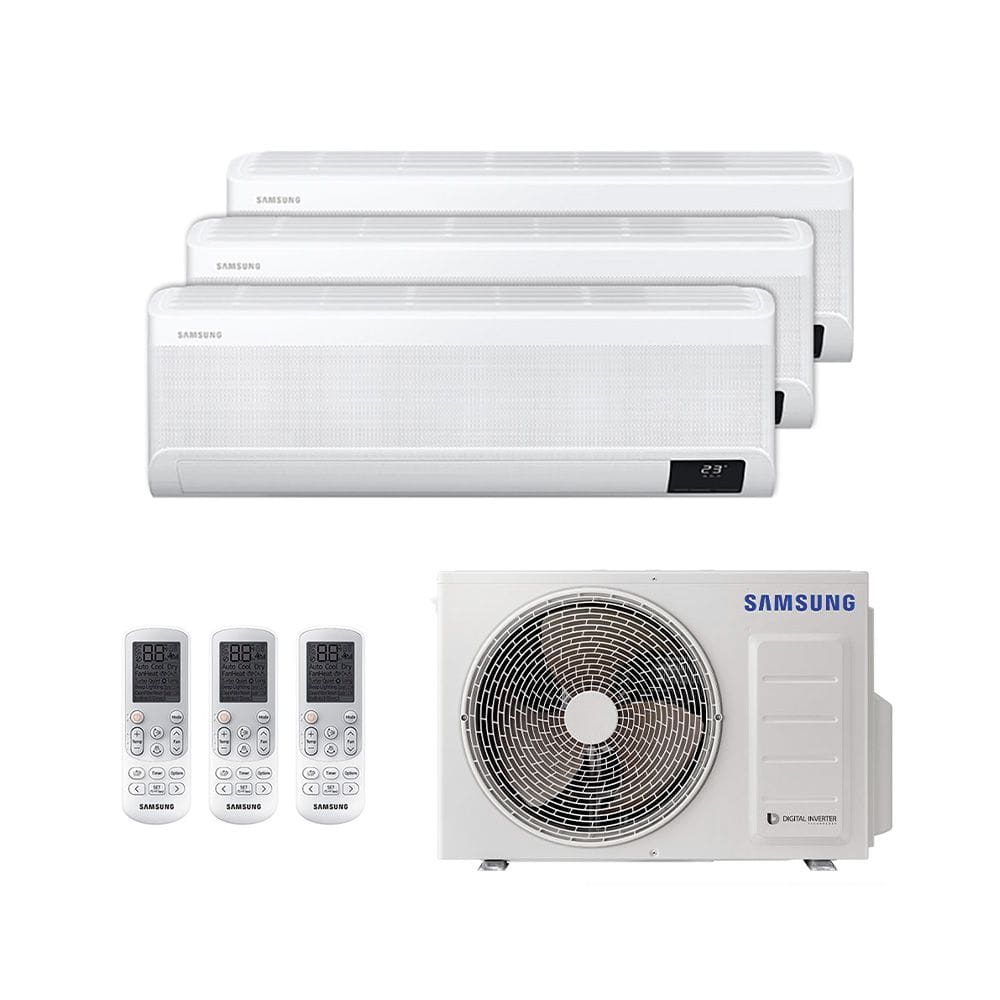 Ar Condicionado Multi Split Inverter Windfree Samsung 24.000 BTUs (2 Evap 9.000 e 1 Evap 12.000) Quente/Frio 220V Monofásico
