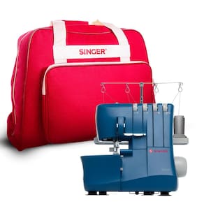 Kit Máquina de Costura Overloque S0235 Azul e Bolsa de Transporte