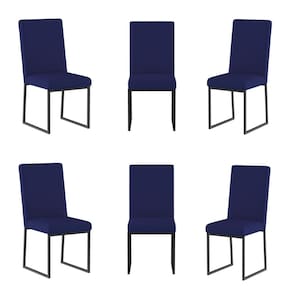 Kit 6 Cadeiras de Jantar com Base de Ferro Preto