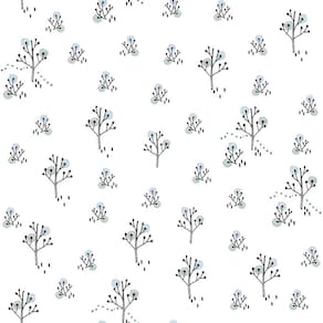 Papel De Parede Infantil Arvores Branco Com Preto