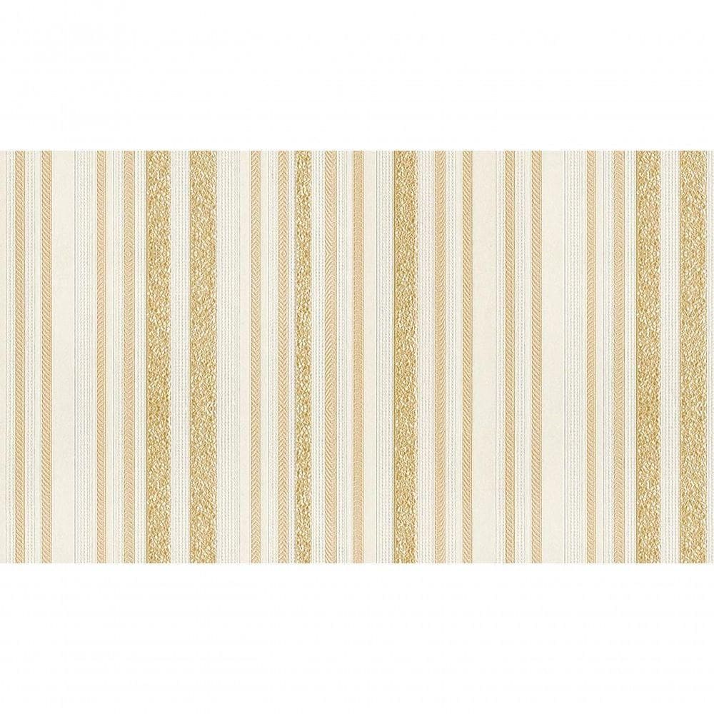 Papel De Parede- Listrado Com Leve Textura Bege Dourado.