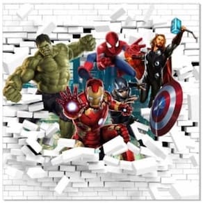 Papel De Parede Adesivo Super Heróis Ph1007 Parede Branca