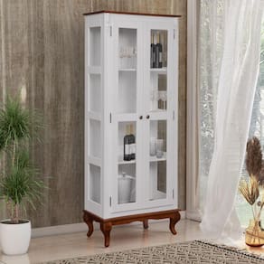 Cristaleira 2 Portas Vidro Madeira Versalhes Branco