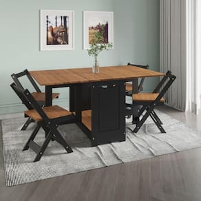 Conjunto Mesa Dobrável + 4 Cadeiras Butterfly Preto