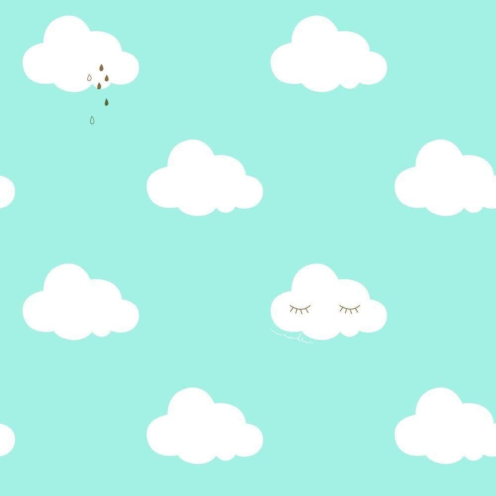 Papel De Parede Infantil De Nuvens Fofura Baby Ff4013.