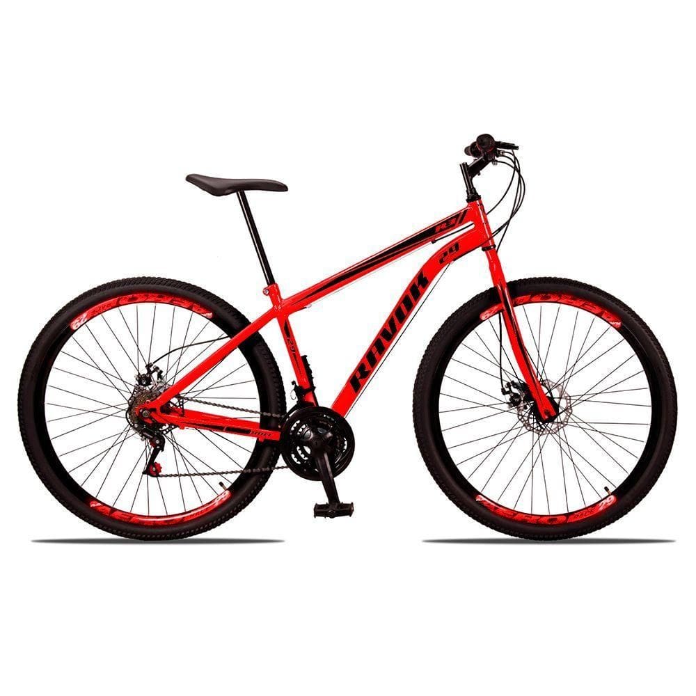 Bicicleta Aro 29 Bike Aço 21 Marchas Velocidades Freio A Disco Cor:ferrari