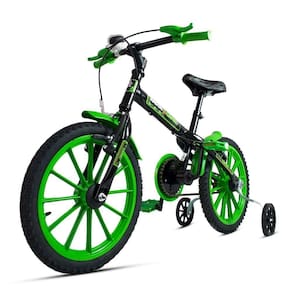 Bicicleta Aro 16 Infantil Com Rodinhas E Buzina 3 A 7 Anos Meninos Meninas Verde