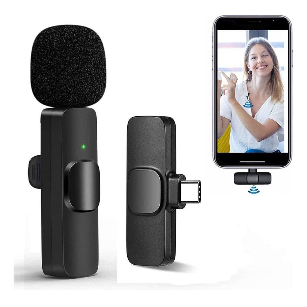 Microfone De Lapela Sem Fio Tipo C - Perfeito Para Vídeos
