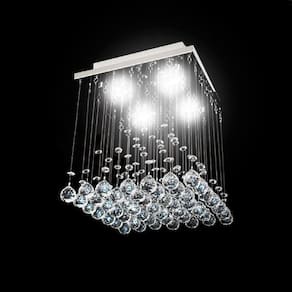 Lustre para sala, quarto, hall, cozinha, sala de jantar em Cristal Base 30x30