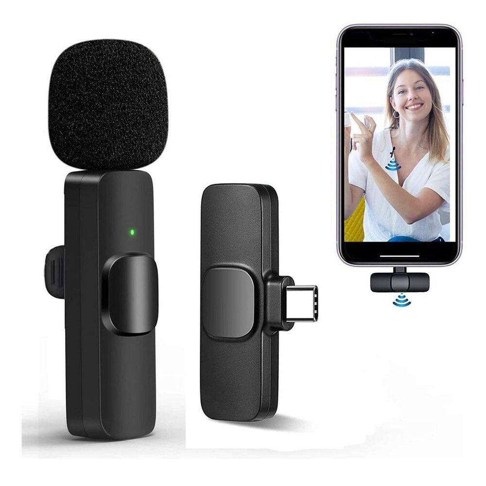 Microfone De Lapela Sem Fio Tipo C - Perfeito Para Vídeos