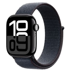 Apple Watch Series 10 (GPS + Cellular 42 mm) Caixa de Alumínio Preta, Pulseira Loop Esportiva Tinto