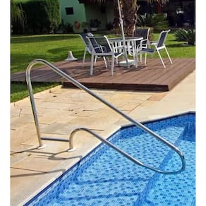 Corrimão Ilha Bela para Piscina em Aço Inox com Chumbador em Alumínio - Sodramar