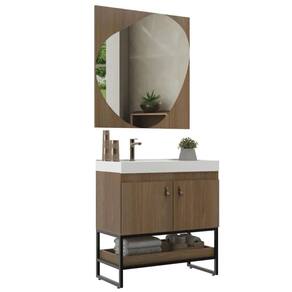 Conjunto de Banheiro Belizze Slim, Noce, 80 cm