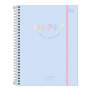 Planner Espiral 2026 Happy com Elástico 17,7 x 24cm M7 80 Folhas 90g/m² - Tilibra | Papelaria | Dia a Dia | Anotação |