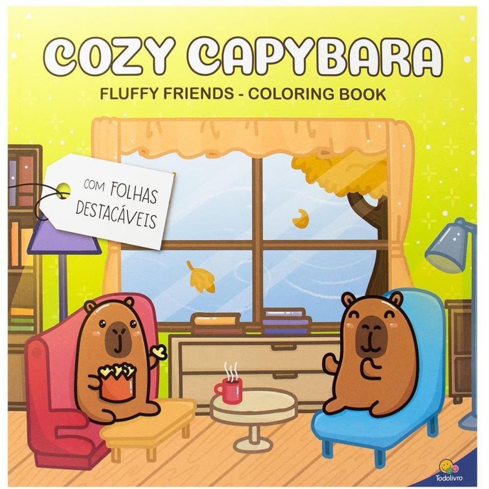 Livro De Colorir Cozy Capybara 25x25cm 24pg - Todolivro