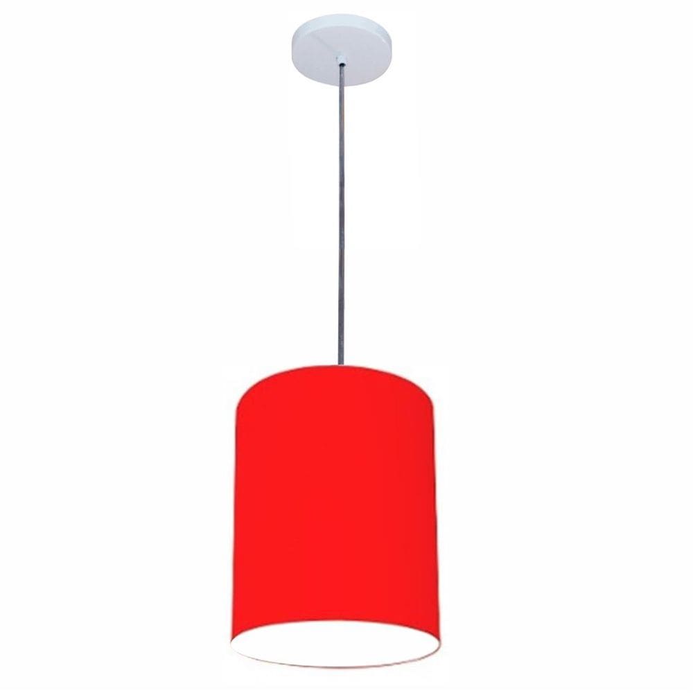 Lustre Luminária Pendente Vivare Free Lux PE-4102BR Cúpula em Tecido 13x30cm