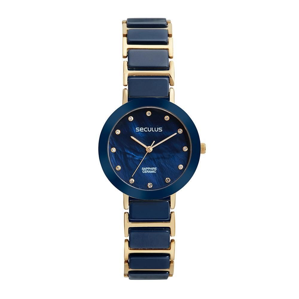 Relógio Feminino Seculus Cerâmica Madrepérola 77228LPSVDQ1