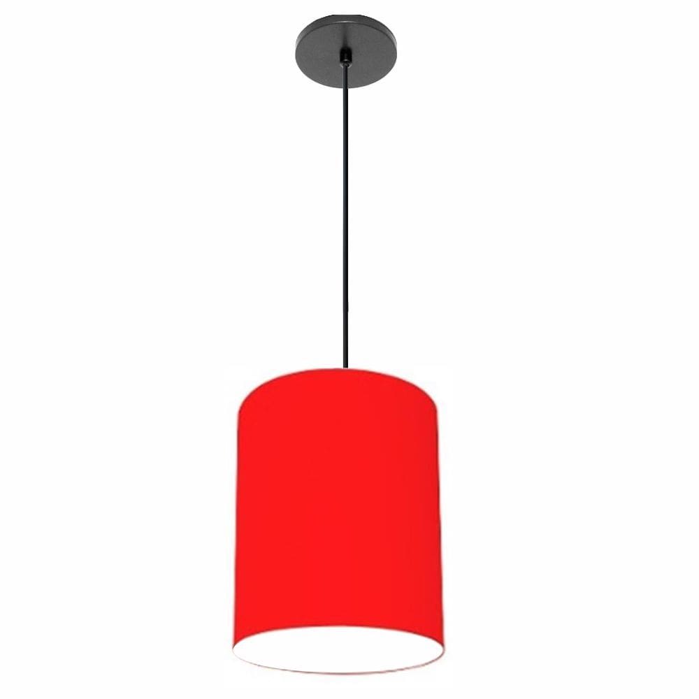 Lustre Luminária Pendente Vivare Free Lux PE-4103PR Cúpula em Tecido 15x20cm