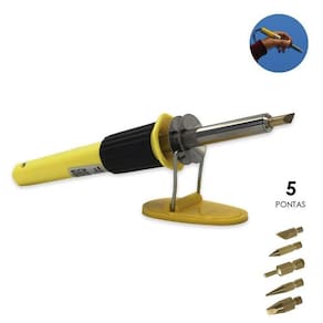 Pirógrafo Gravador E Ferro De Solda 2Em 1 Com 5 Pontas 127V
