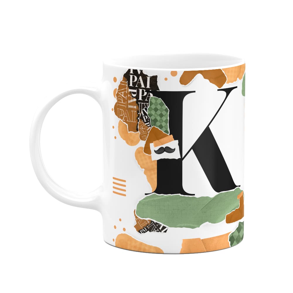 Caneca do Pai - Inicial do nome letra K - Bg-Green