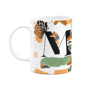 Caneca do Pai - Inicial do nome letra M - Bg-Green