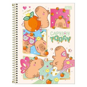 Caderno Espiral Universitário 1 Matéria CapyClub Capivara 80 Folhas - Tilibra | Capybara | Kawaii | Papelaria | Fofo